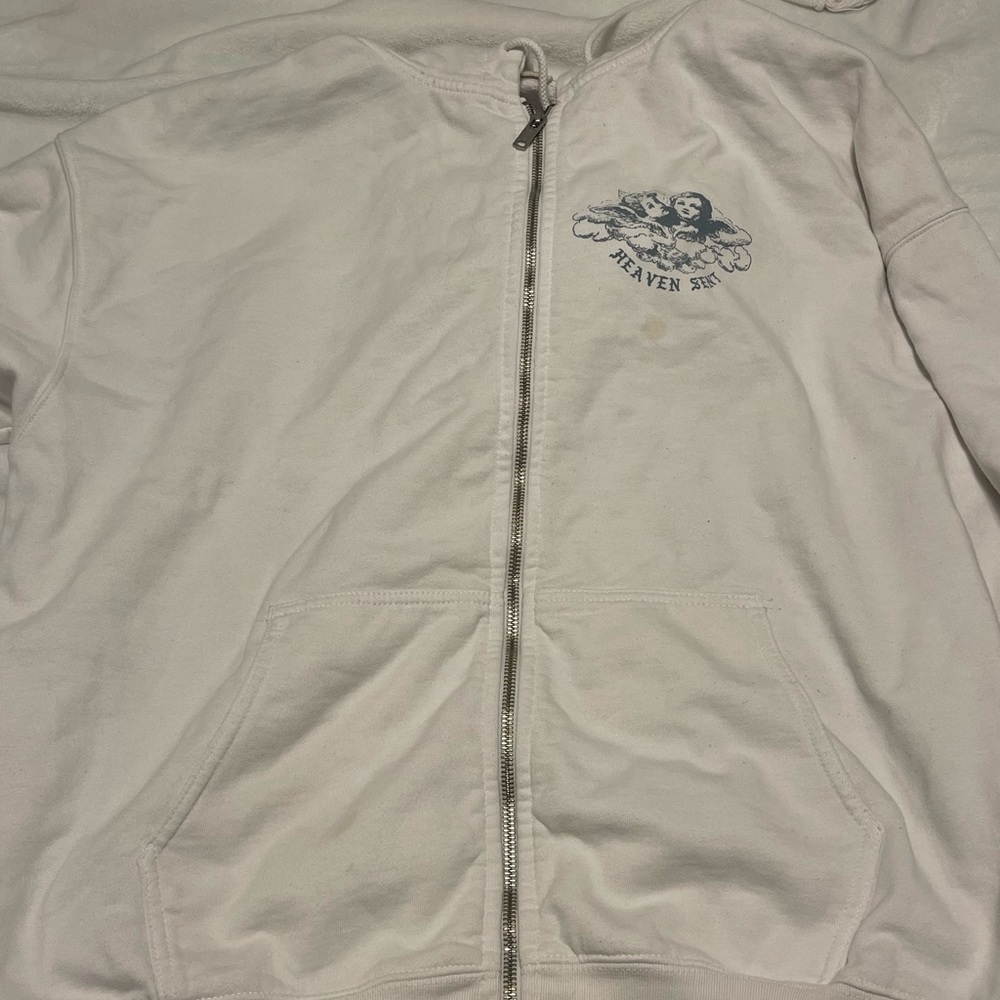 Brandy Melville oversized angel heaven sent zip up hoodie